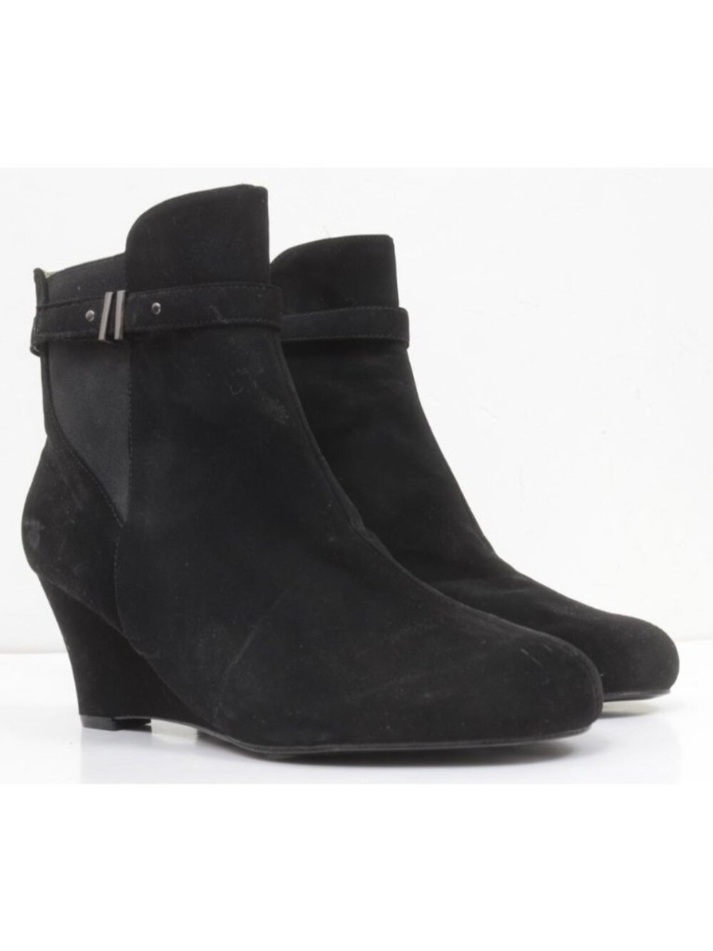 Pleaser Pink Label Women Size 15 Kimberly-102 Black Vegan Suede Wedge Heel Boot